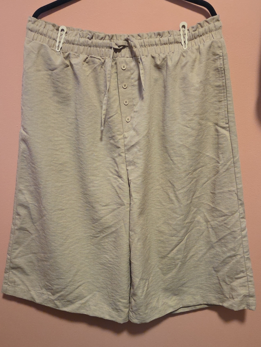 Beige Linen Capris